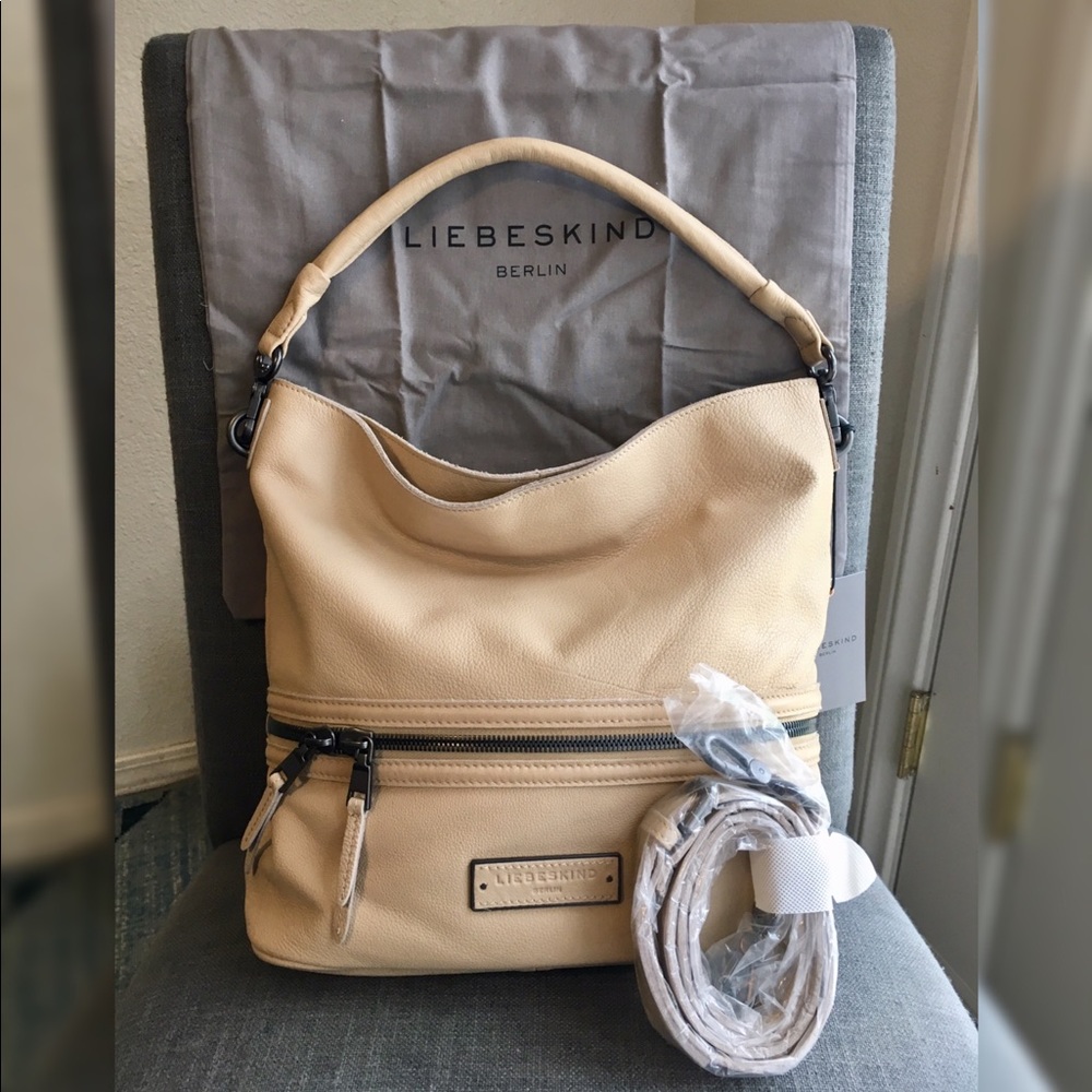 NWT Liebeskind Fenja Zip Leather Hobo Bag